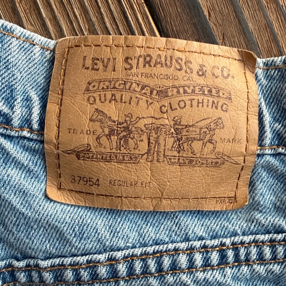 Y2K VINTAGE 1990’S 954 ORANG TAB  LEVI’S HEMMED SHORTS - Picture 3 of 6